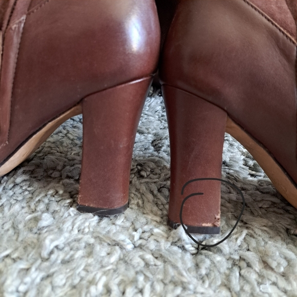 Cole Haan | Chocolate brown sued & heeled leather boots - Picture 8 of 14